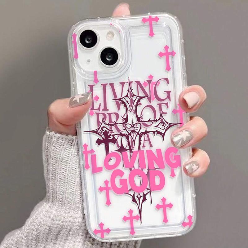 Rosa Punk Stil Kreuz Blume Druck Klare Hülle für Xiaomi Mi 11 12 Lite 5G 12X 12 13 13T 14 Pro Poco X6 X3 F5 Rückabdeckung Caqa