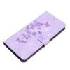 Ledertasche für Sony Xperia 10 V, Fingerabdrucksichere Brieftasche mit Ständer, Handyhülle mit Blumenprägung