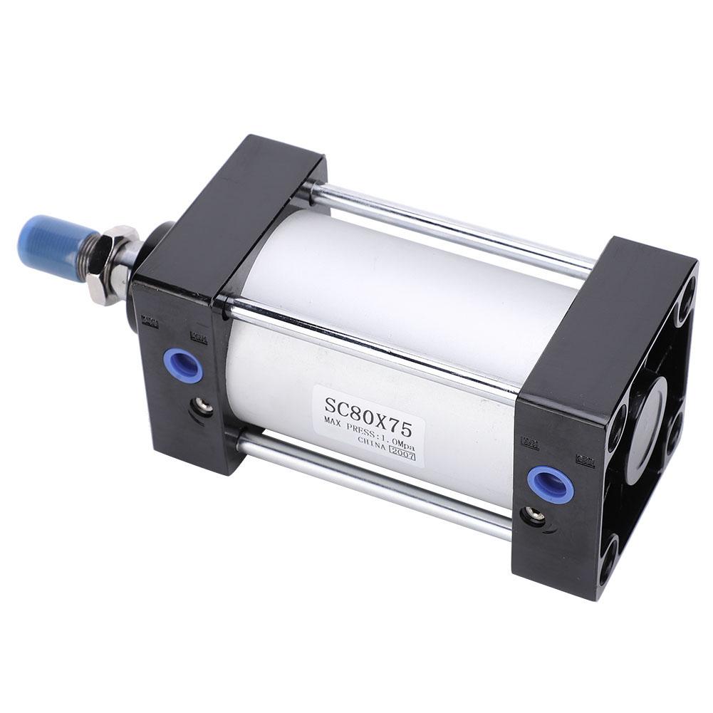 Cilindro Pneumático Fino Componentes Pneumáticos Liga de Alumínio Curso 75mm SC80 x 75