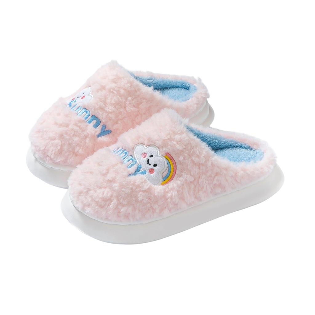Rainbow cloud cotton mop autumn and winter leisure indoor home velvet EVA sole thick sole warm cotton slippers