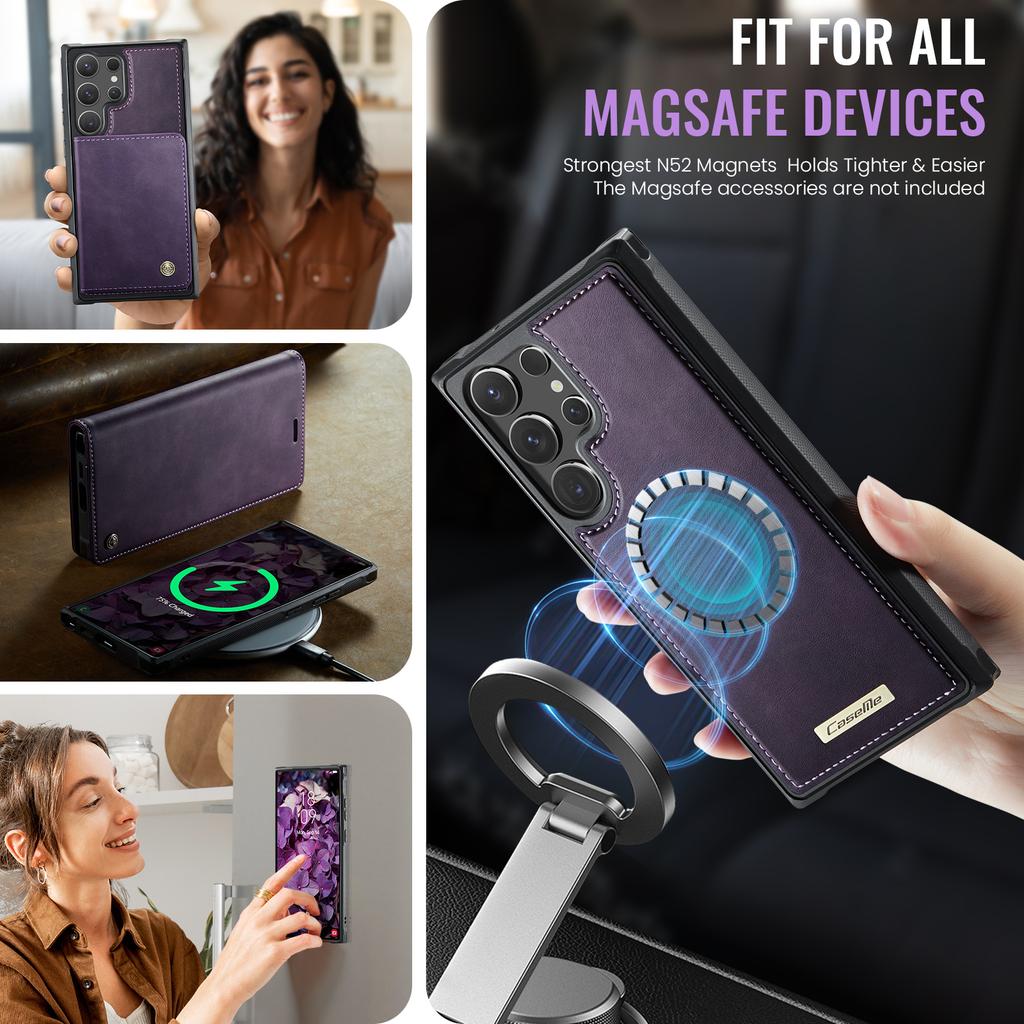For Samsung Galaxy S24 Ultra Case CASEME C49 Magnetic Case RFID Blocking Detachable Wallet Leather Phone Cover
