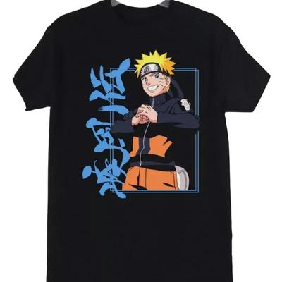 Naruto Anime Short-sleeved T-shirt Men's 2025 Summer Uzumaki Naruto Uchiha Sasuke Cartoon Surrounding Clothes