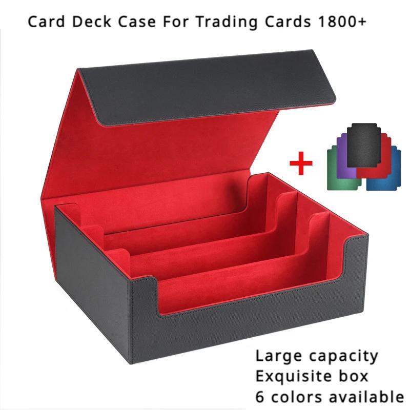 1800+ Trading Card Storage Box Magnetic Closure Card Deck Boxes PU Leather Card Box Card Storage Case for Magic Commander TCG