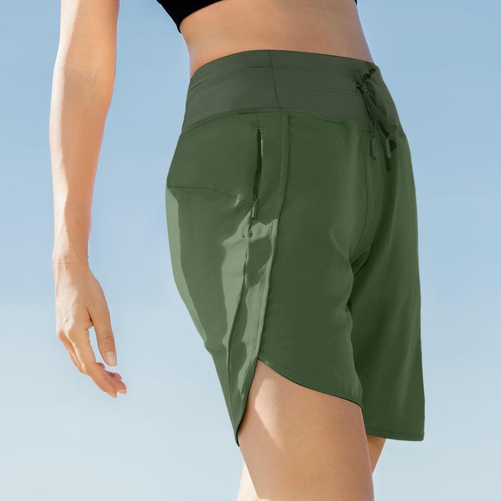 Women's Summer Loose Casual Color Sports Shorts High Waisted Running Shorts With Pockets