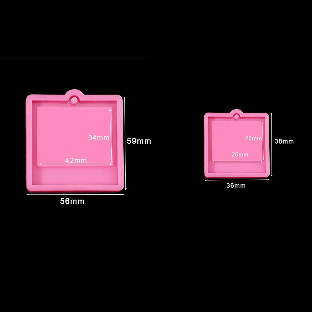 Photo Frame Keychain Epoxy Resin Mold Dog Tag Pendant Silicone Mould for DIY Epoxy Resin Molds Crafts Jewelry Making Accessories