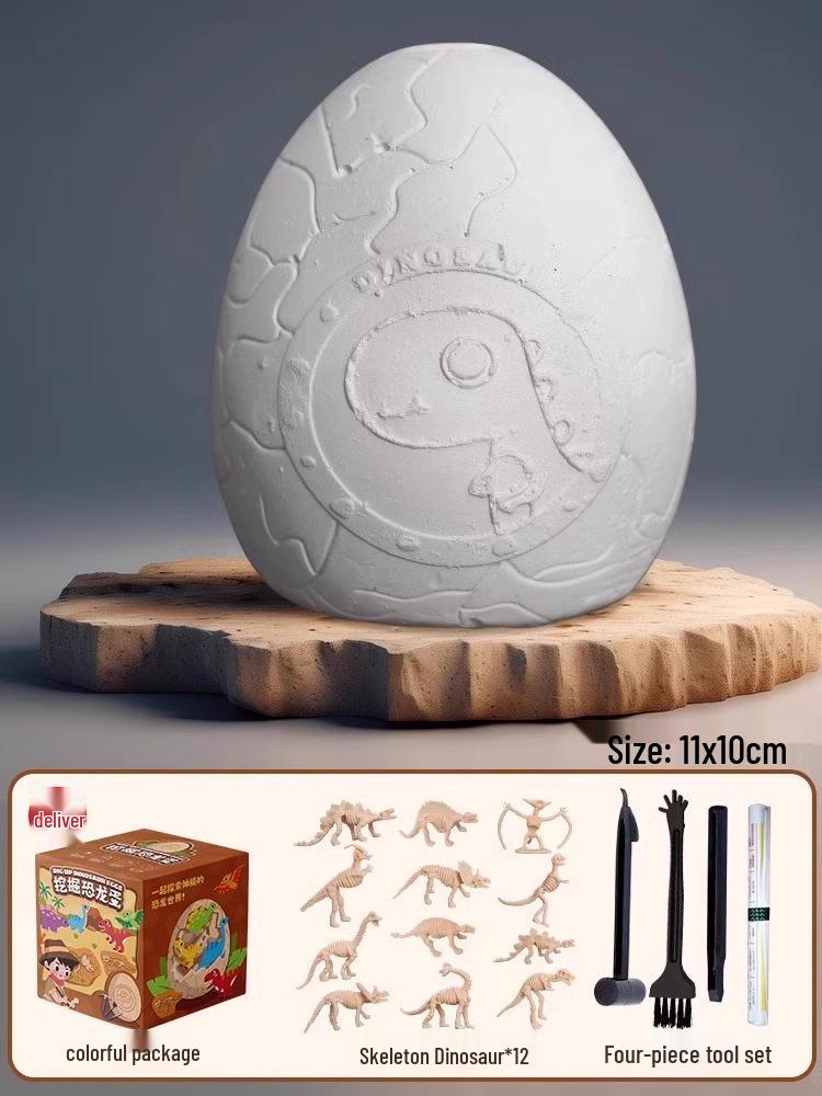 Dinosaur Fossil Excavation Toy - Gem and Skeleton Treasure Hunt for Kids