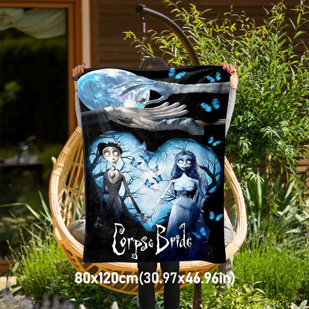

1pc Corpse BrideOutdoor Flannel Blanket Soft Plush Decor for Picnics, camping,Bedroom, Playroom, or Lunch Breakn1179A 80x120cm(31x47inch)