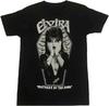 Elvira Bats Coffin Mistress of Dark Horror Gothic T Shirt Black