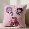 Kpop Demon Hunters Cushion Cover Anime 45X45cm Sofa Pillowcase Soft Fabric