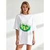Oversized T Shirt Black Lime Slice With Suck It And See Text Casual Wear For Women Summer Street Style Fashion Top
