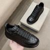 New crocodile print black men's breathable shoes running casual sports shoes natural cowhide Zapatos Hombre