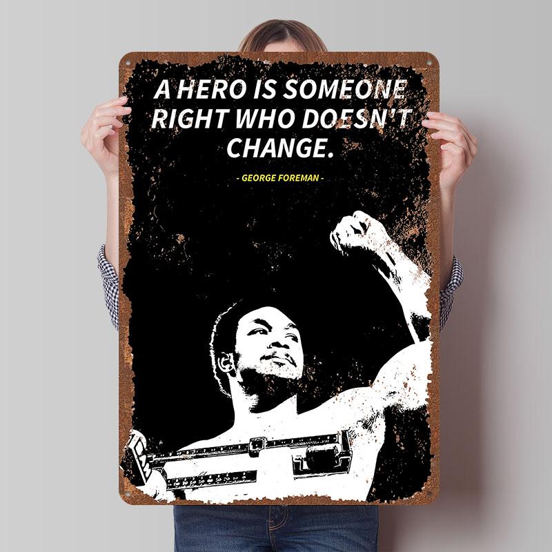 George Foreman Boxer Metal Posters Custom Vintage Metal Signs Wall Art Tin Plaque for Man Cave Bar Accessories Home Decoration