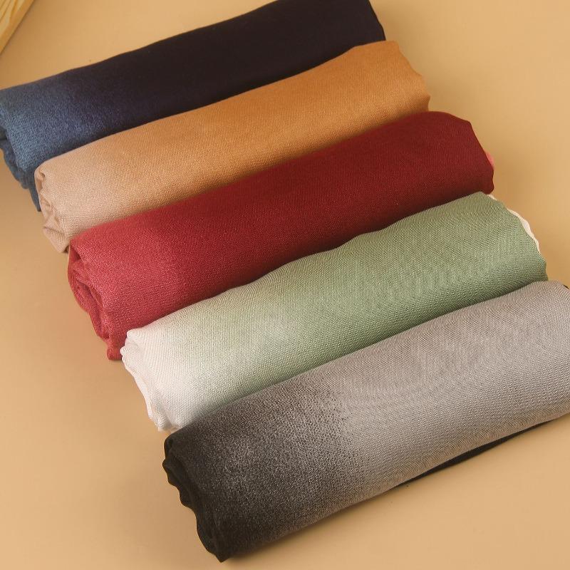 Ombre Modal Hijab Gradient Cotton Rayon Crease Hijab Scarf Lady High Quality Wraps And Shawls Musulman Headband Islamic Turban