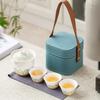 Portable Ceramic Travel Tea Set (1 Pot, 3 Cups)