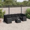 VidaXL Garden Lounge Set with Cushions 8 Pcs, Patio Sofas, Patio Furniture Set, Outdoor Furniture, Black 3222334