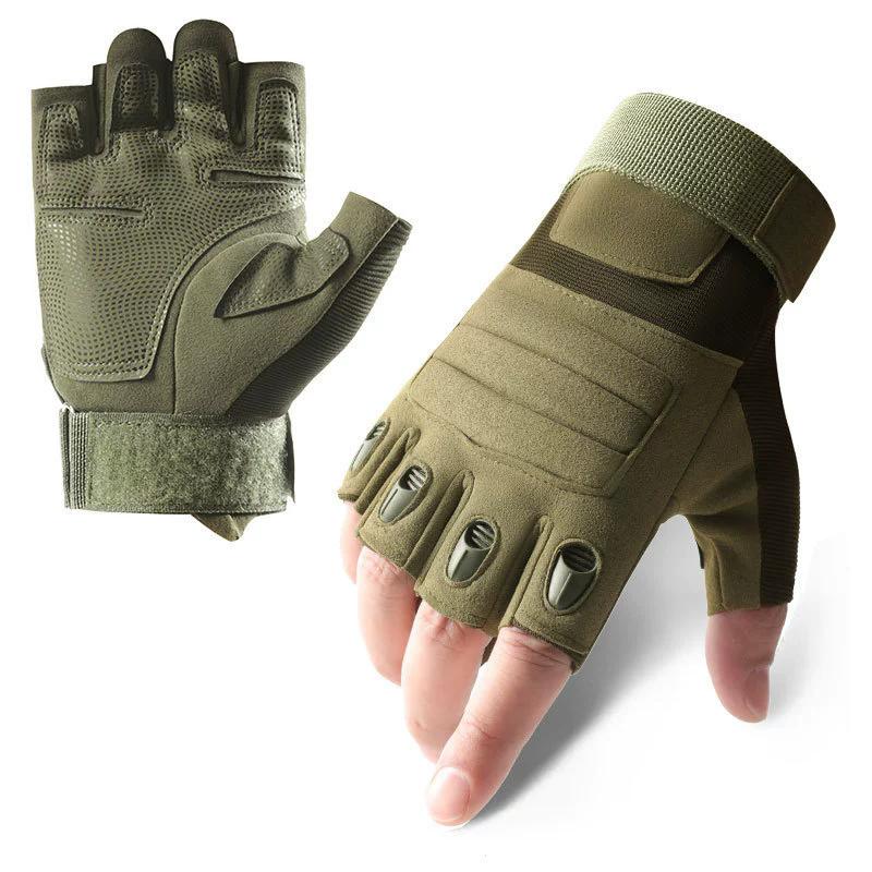 Gants d'extérieur Gants de sport Demi-doigts Militaires Hommes Femmes Combat Tir Chasse Fitness Gants sans doigts Accessoire M