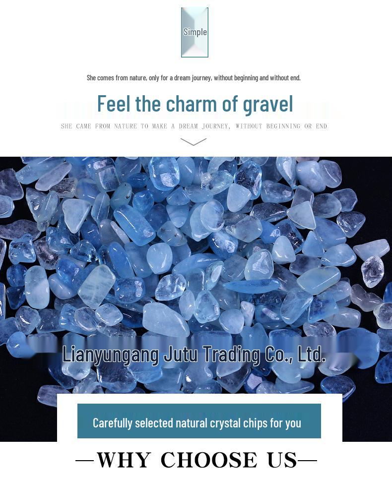 Natural Aquamarine Crushed Stone: Beryl Aquarium Decor & Children's Science Treasure