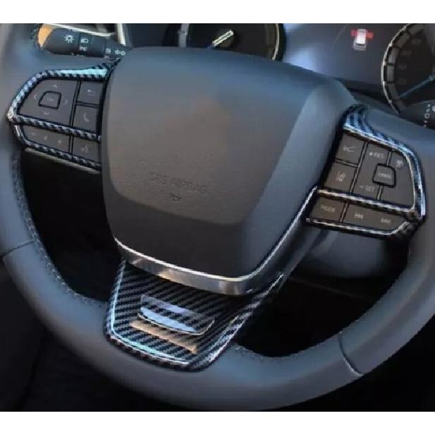 Carbon Fiber Steering Wheel Trim 3pcs For Toyota Highlander -2024