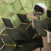 Geometrische Abstrakte Kunst Grüne Marmor Transparente Vorhänge zur Wohnzimmerdekoration Fenstervorhänge Küche Tüll Voile Vorhänge