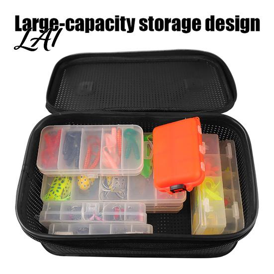 Fishing Accessory Storage Organizer Gear Rinse Box with Carry Handle Zipper Hard Bait Quick Drainage Container Case Portable Tackle Case