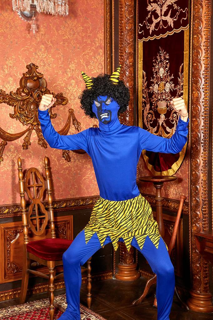 Clearstone Halloween Setsubun Real Demon Cosplay Size Blue Costume, Men's, M,