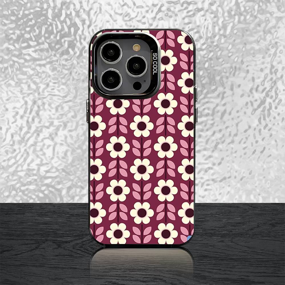 Multi Stem O-Orla K-Kiely Folio Phone Case For iPhone 16,15,14,13,12,11,Pro,X,Max,Plus,Mini,SE Black Candy Matte Shockproof Case