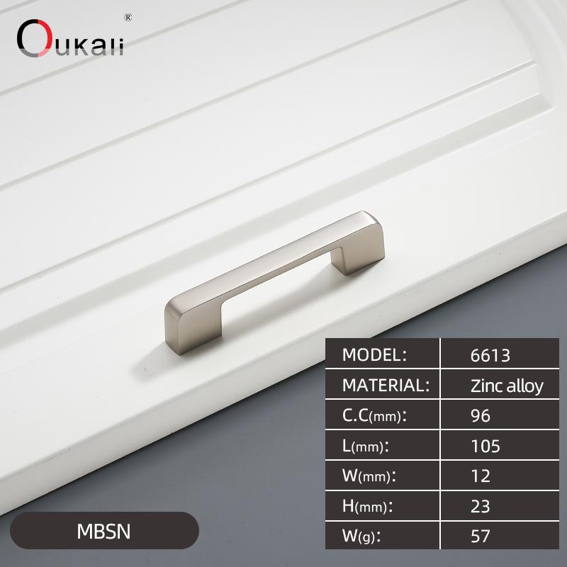 Oukali  New Design Zinc Alloy Pulls 96 128 192mm Home Furniture Hardware Kitchen Cabinet Dresser Drawer Door Pull Handles