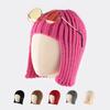 Warm And Soft Beanies Designed With Wig Feature And EarFlaps Perfect For Outdoor And Casual Use