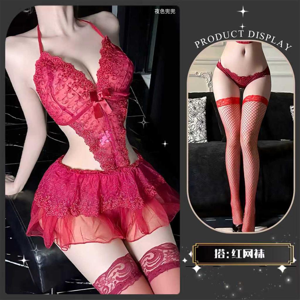 Sexy underwear Sexy lace Pure desire backless mesh girl uniform temptation free open sling suit