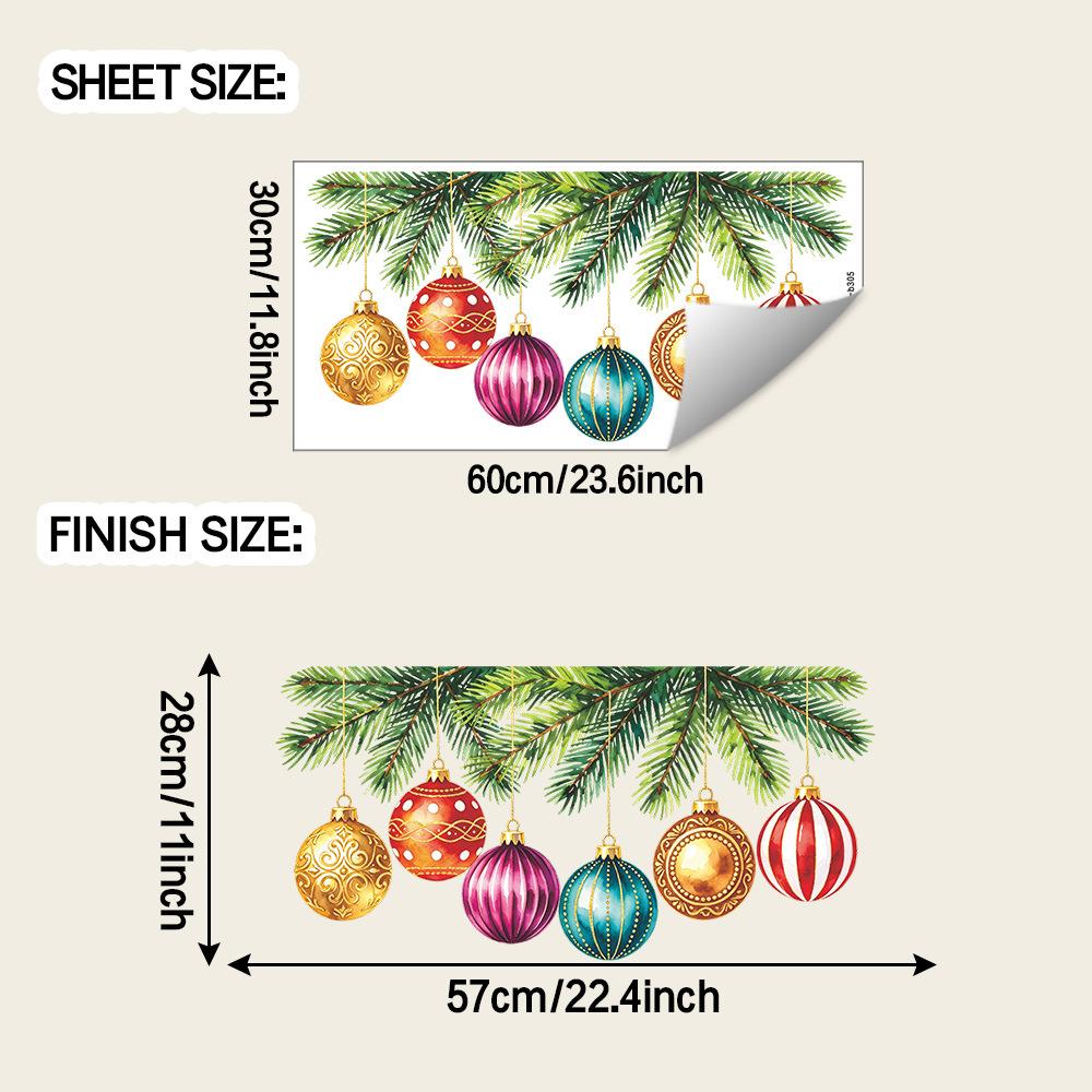 Watercolor Minimalist Fir Snow Festive Atmosphere Decoration for Balcony Glass Windows Beautifying Window Stickers