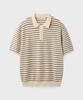Beulaendideu Hard Twist Holiday Polo Knit [Ivory Stripe]