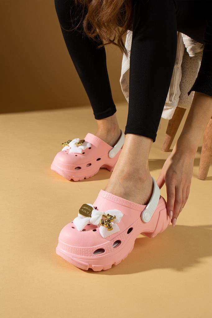 High Sole Ribbon Detailed Eva Comfort Women's Sandals DNZ223-24B