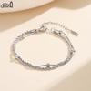 EFFIE QUEEN Stainless Steel 18k Gold Chopin & Snake Chain Bracelet Simple Jewelry for Women, Men Banquet Party Hand Gift STCB10