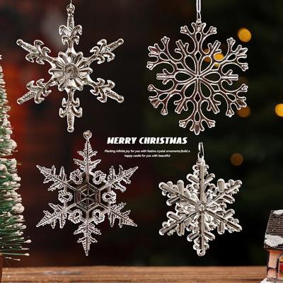 Kristall Schneeflocken Ornamente: Kreativer Weihnachtsbaum- & Hochzeitsdekorationen