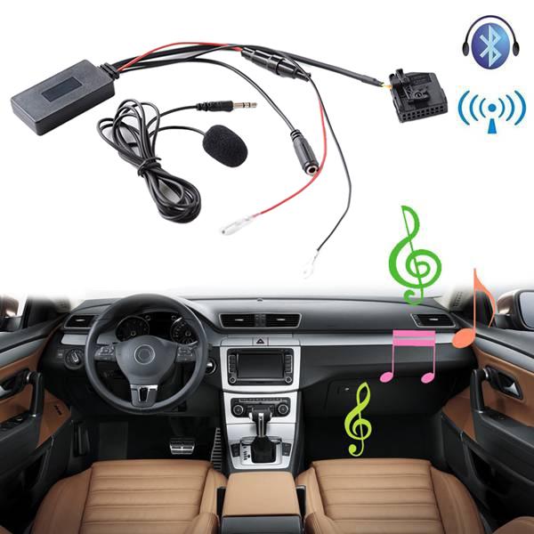 H5-Car Wireless Bluetooth Audio Adapter Handsfree MIC AUX Cable MFD2 RNS2 For 18Pin For Touareg Golf