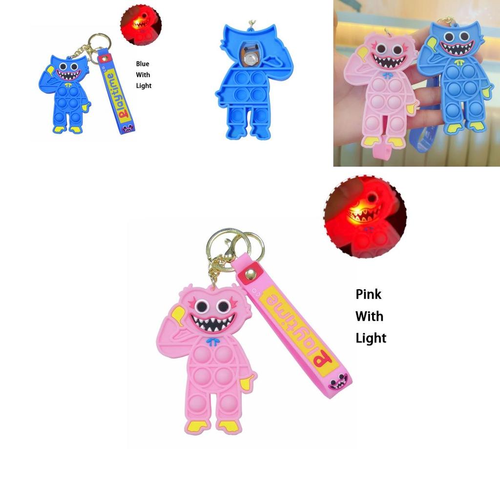 Led Poppy Playtime Huggy Wuggy Toy Keychain Fun And Safe Stress Relief Pendant With Light