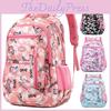 Layered Backpack Striped Zipper Large Capacity Storage Widened Strap Shoulder