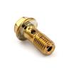 Winova M10XP1.25 Banjo Bolts, 2 Pieces, Resistant Plated Alloy, 4 Washers Included (Gold Plated)