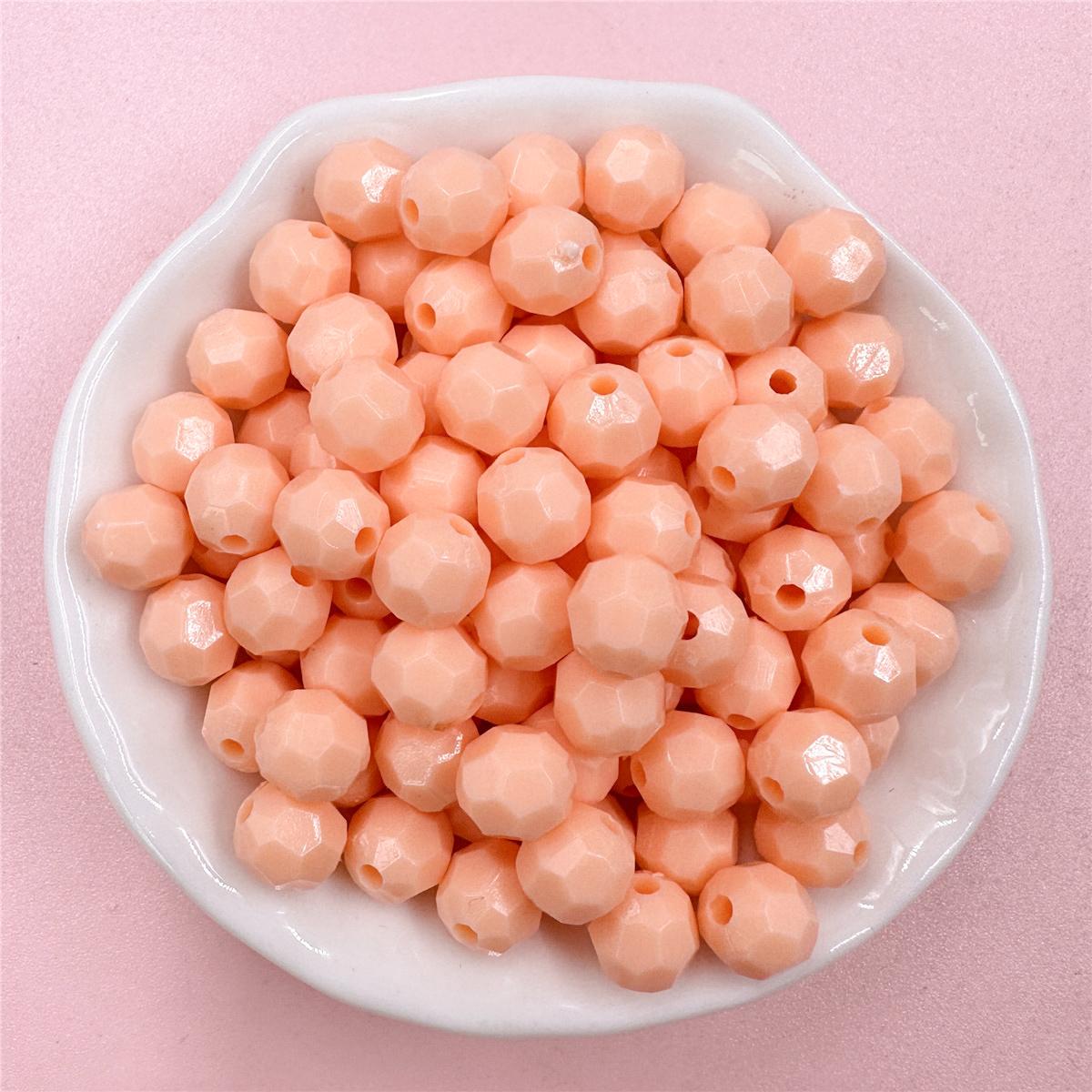 

Hanmade Bracelet Gift 50pcs Bag Mobile Phone Chain Accessories Acrylic 7.5*8mm Multi-cut Solid Color Children s Necklace Round Beads оранжевый