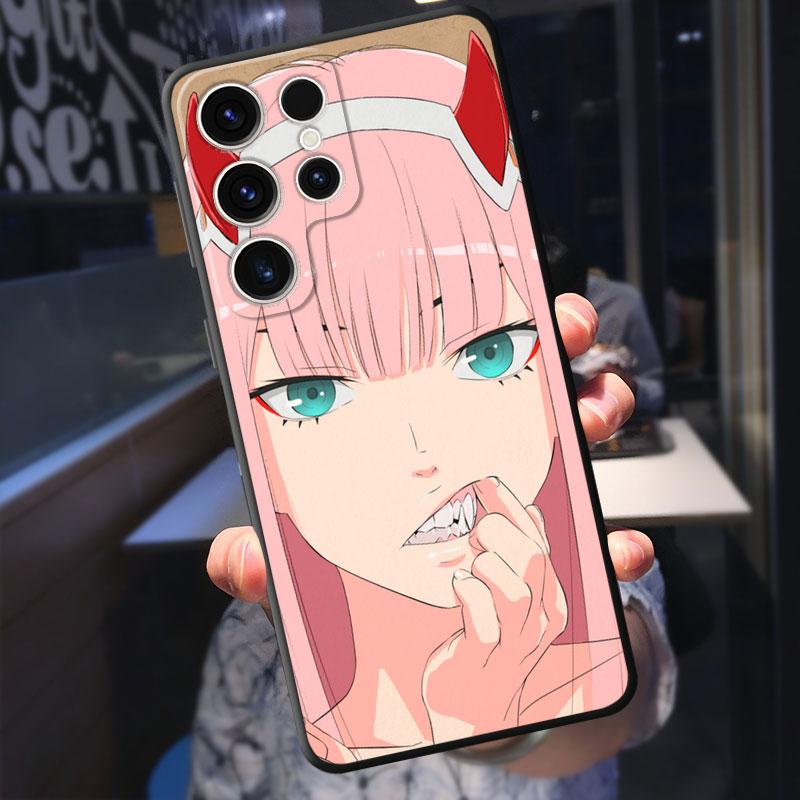 Armor Luxury Tpu Soft Phone Case For Samsung Galaxy S20 Fe S21 S10 S9 S22 Plus S23 Ultra 5g S8 S7 S10e Cartoon Zero Two Cover