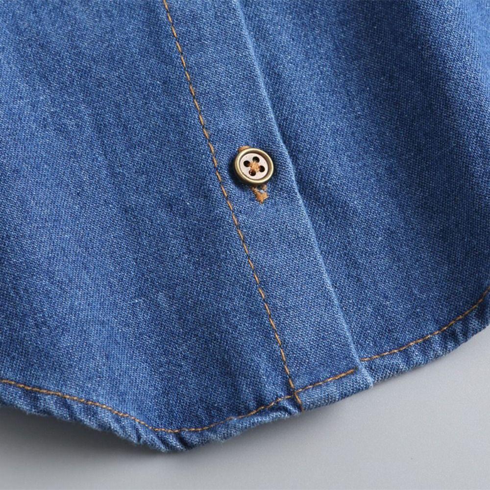 Black Lapel Half Shirt Detachable Adjustable Neckline Elegant Denim Fake Collar  Women