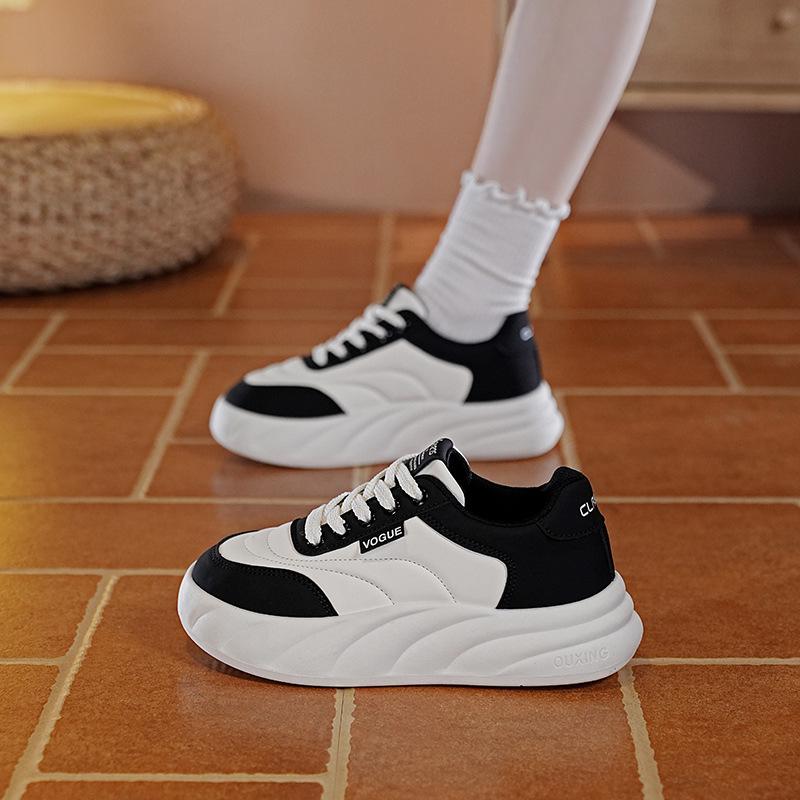 

Весенние туфли на толстой подошве, белые туфли, женская обувь, новые универсальные туфли для папы, повседневные туфли для женщин T 35 бежевый