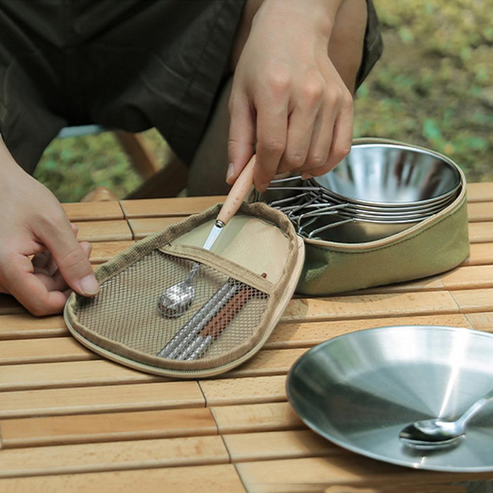 Sierra Bowl Organizer Large Capacity Outdoor Camping Travel Barbecue Picnic Pouch Oxford Fabric Portable Sierra Cup Storage Case