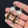 Natural Smokey Quartz 925 Sterling Silver Drop Dangle Wedding Earrings Jewelry