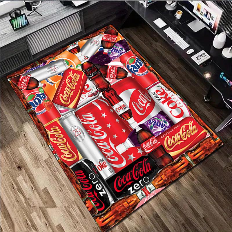 Coca Cola Print Rug - Home Decoration Carpet For Living Room Bedroom Flooring Computer Chair Area Rug