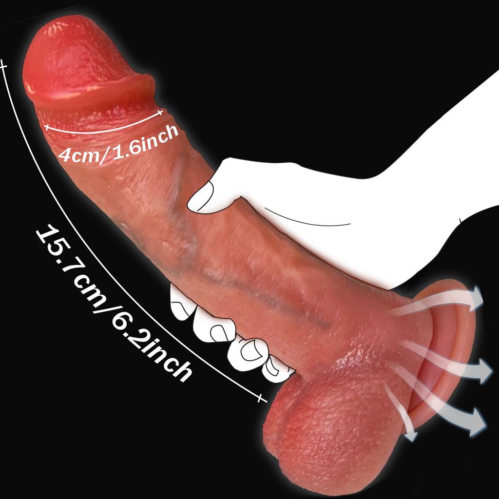 Female Simulation Dildo Strong Suction Cups with Balls Soft Simulation Dildo Adult Toys G-spot Stimulation, Suitable for Women Couples