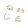 Retro Geometric Ring Set: 4-Piece Cool, Exaggerated Style Rings