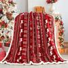 Christmas Red Snowflake Fleece Blanket - Super Soft & Warm Winter Sofa Office Nap Throw Festive Gifting
