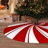 120cm Christmas Tree Skirt Red Swirl Peppermint Candy Snowman Reindeer Snowflake Xmas Home Party Decor Base Cover Carpet