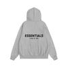 2025 Men's FOG Essentials Black Hooded Sweatshirt with Silicone Lettering and Double Stitching
